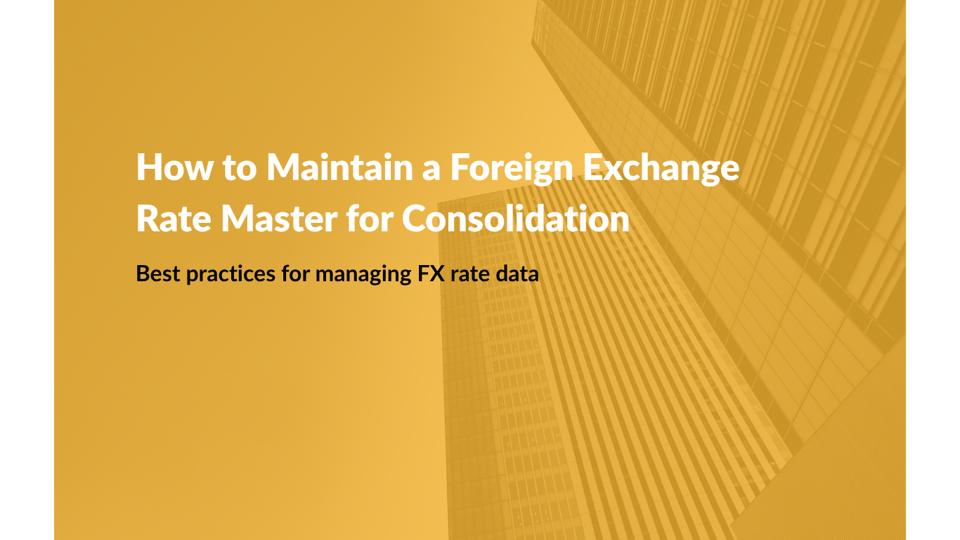 How to Maintain a Foreign Exchange Rate Master for Consolidation