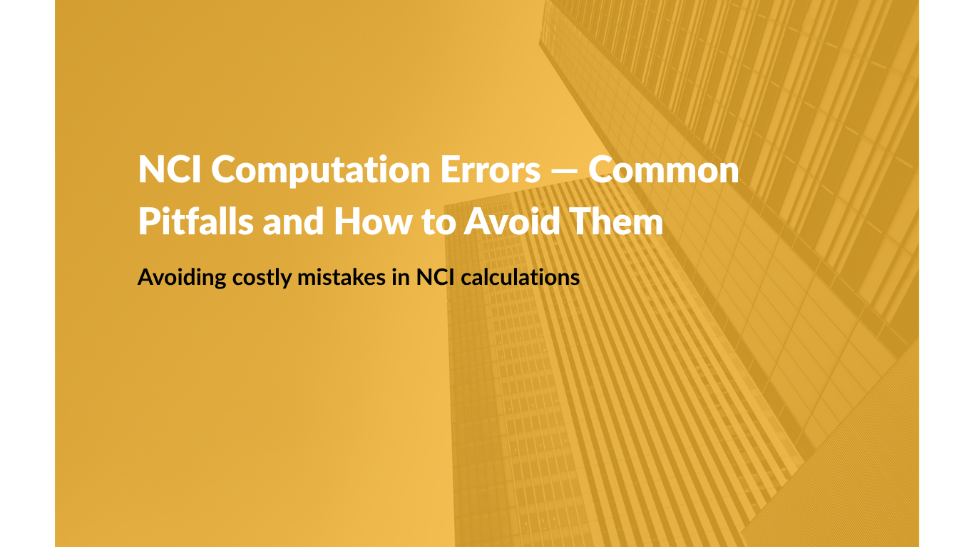 NCI Computation Errors — Common Pitfalls and How to Avoid Them